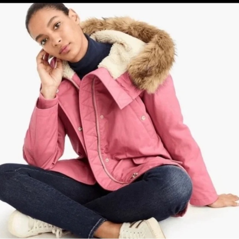 J. Crew Women's Rose Hooded coated canvas winter Jacket - Picture 4 of 10